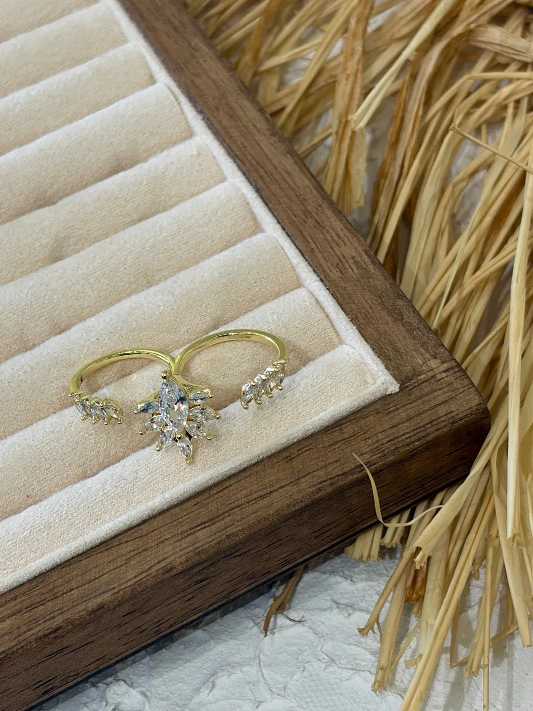 Gold Taşlı Çift Parmak Yüzük — 1. fotoğraf