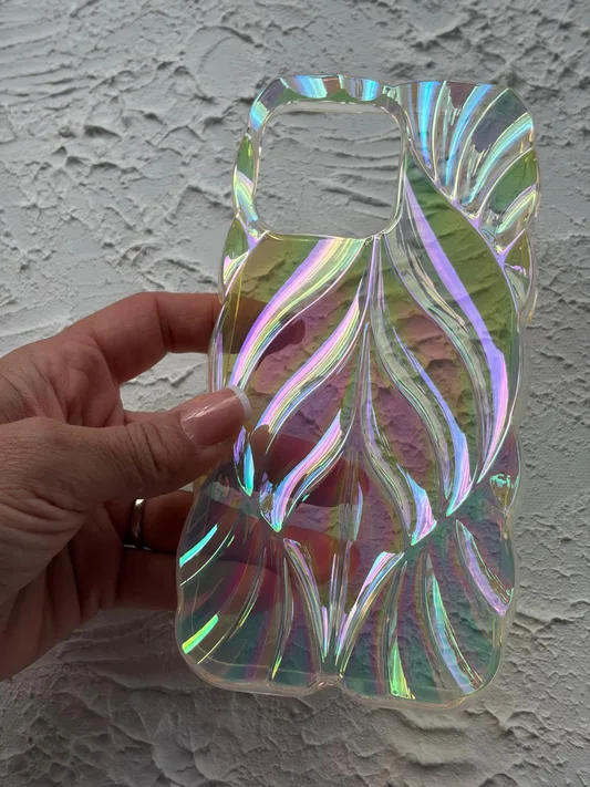 İphone 14 Promax Hologram Yaprak Desen Kılıf
