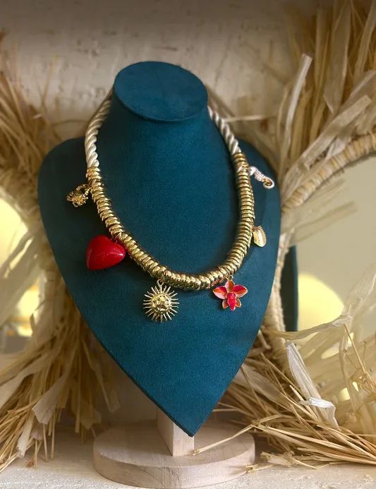 Kalp Güneş Charm Kolye