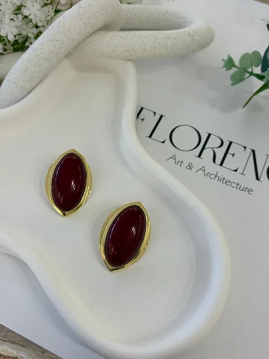 Vintage Bordo Gold Küpe