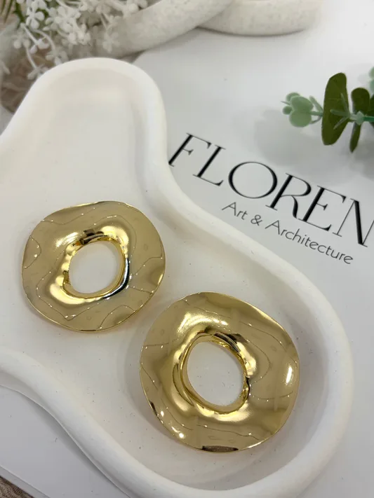 Gold Asimetrik Küpe