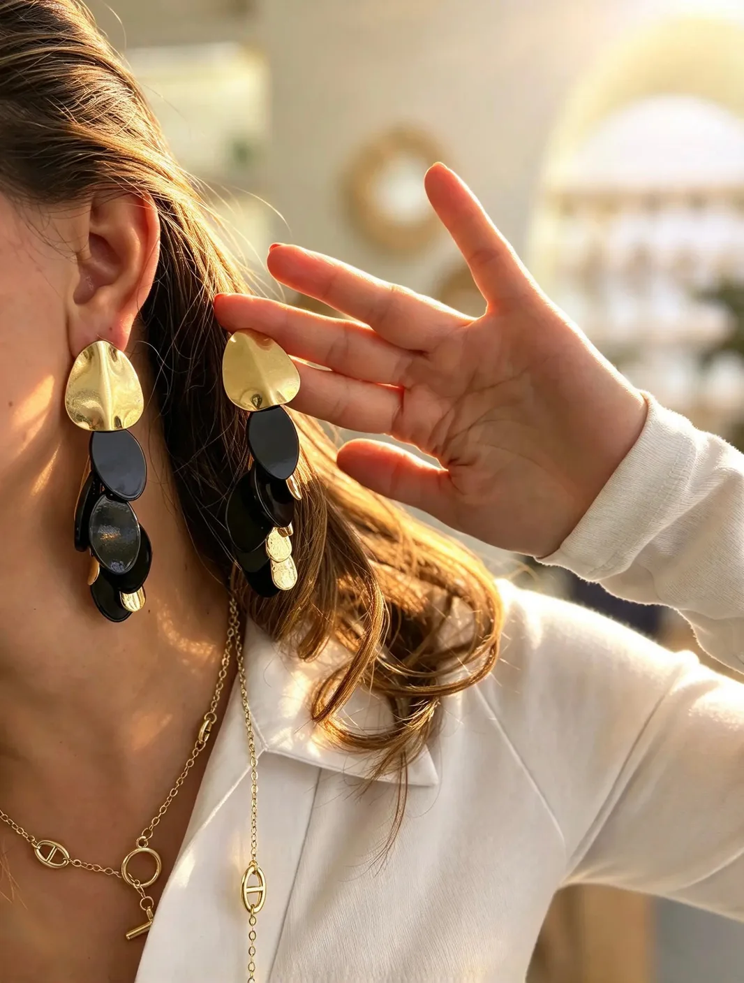 Gold Detay Küpe — 2. fotoğraf